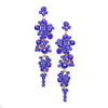 Crystal Rhinestone Bubble Dangle Statement Earrings 3.25 Inches (Sapphire Blue Gold Tone)