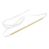 Women's Stunning Ivory Ribbon With Crystal Rhinestone Bridal Sash Belt, 70" (3 Row Crystal Gold Tone)