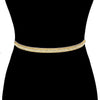 Women's Stunning Ivory Ribbon With Crystal Rhinestone Bridal Sash Belt, 70" (3 Row Crystal Gold Tone)