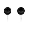Classic 10mm Simulated Pearl Clip On Statement Earrings (Black/Silver Tone)