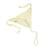 Crystal Rhinestone Net Foot Chain Ankle Bracelet (Gold Tone)