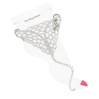 Crystal Rhinestone Net Foot Chain Ankle Bracelet (Silver Tone)