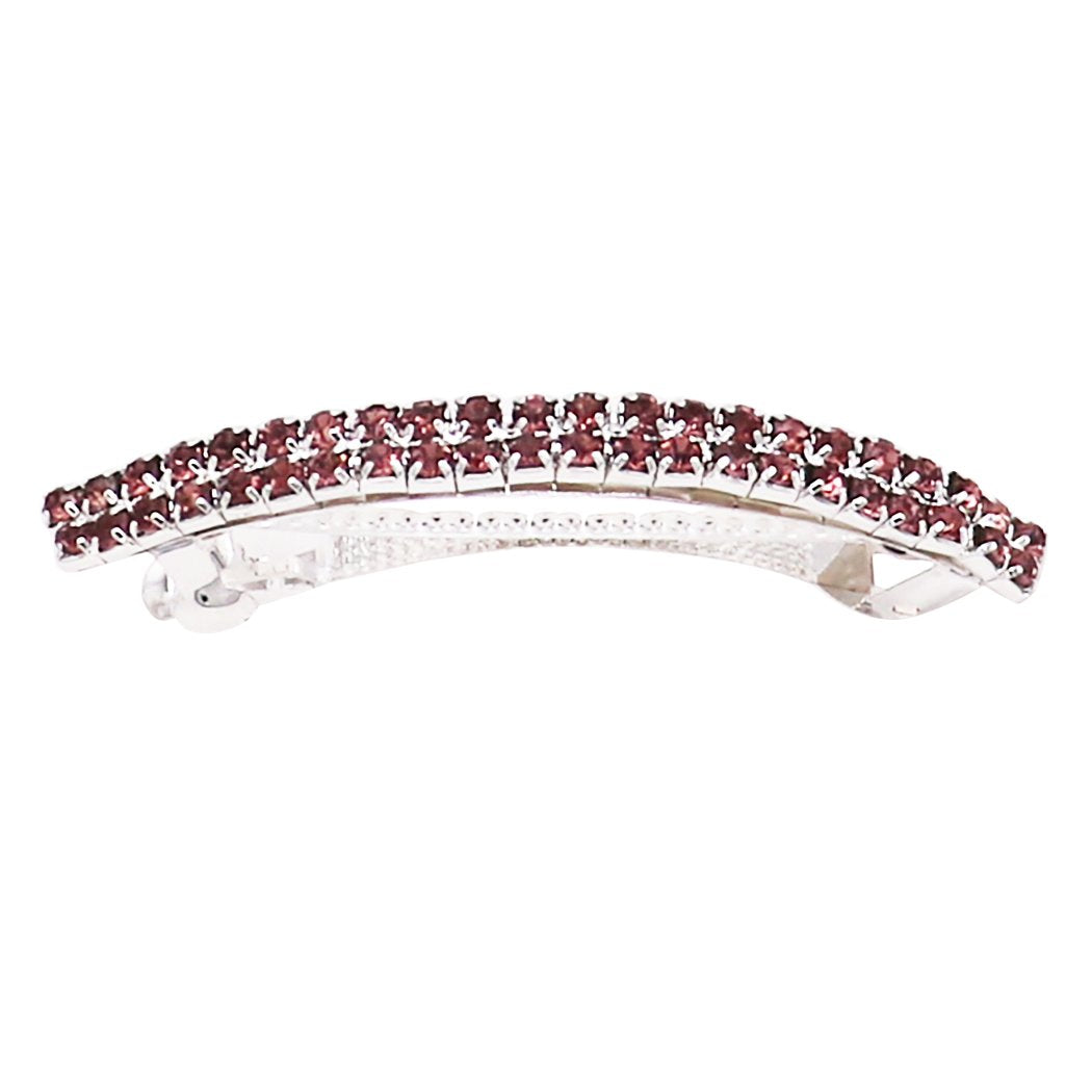 Classic Style Double Row Crystal Hair Clip (Vintage Rose)