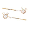 Cute Crystal Sparkle Mouse Ears Hair Clip Bobby Pins (Gold Tone)