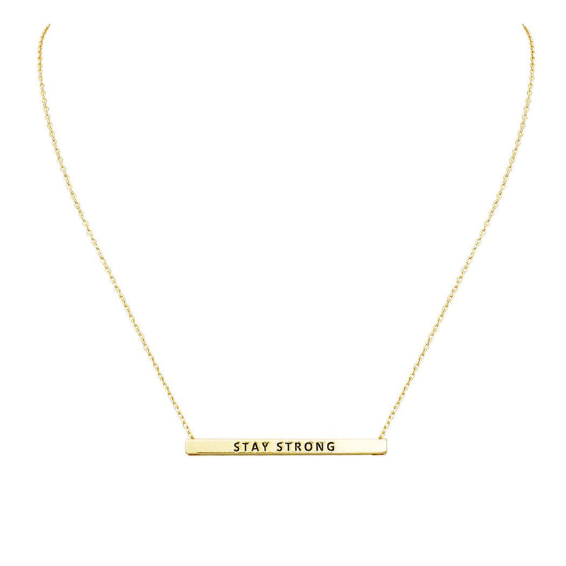 Horizontal Bar Pendant Necklace Stay Strong