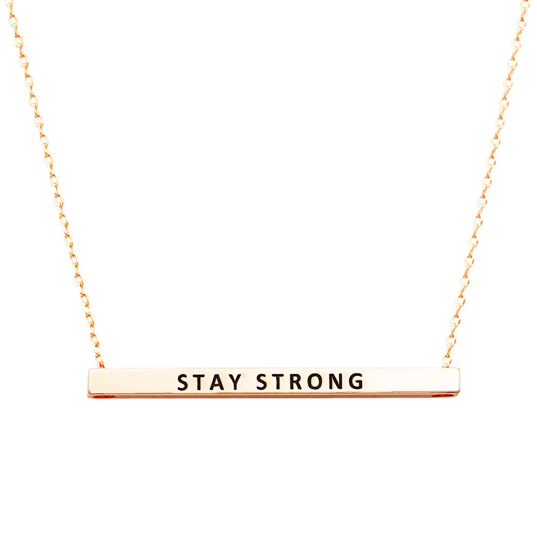 Horizontal Bar Pendant Necklace Stay Strong
