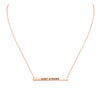 Horizontal Bar Pendant Necklace Stay Strong (Rose Gold)