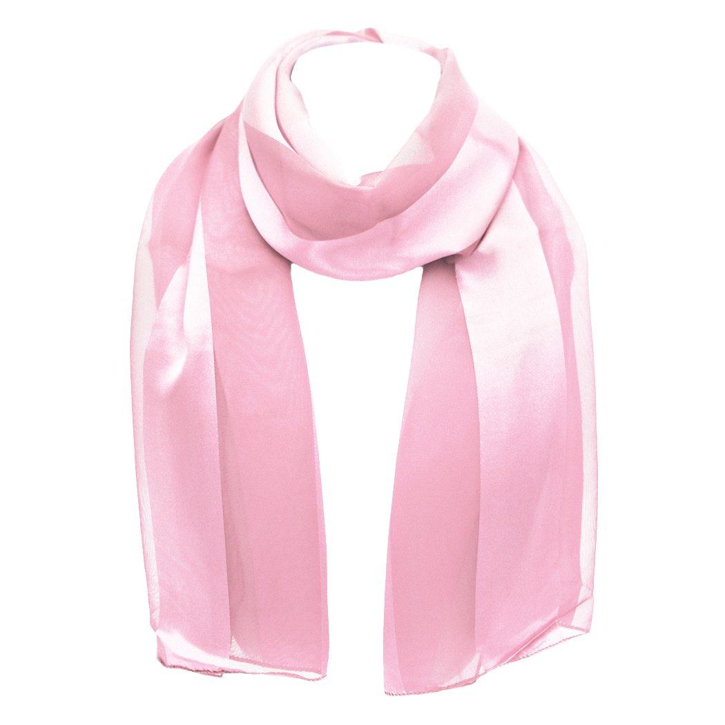 Pink Ribbon Breast Cancer Awareness Lightweight Fashion Scarf, 60" (Light Pink)