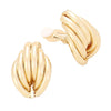 Statement Polished Metal Knot Clip On Style Earrings, 1" (Gold Tone)