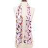 Satin Stripe Easter Pastel Fun Print Lightweight Fashion Scarf, 60" (Butterfly Pink Background)