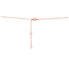 Gold Dipped Sideways Cross With Sparkling Cubic Zirconia Crystal Religious Pendant Necklace 15.5"+2" Extender(Rose Gold Dipped/Clear)