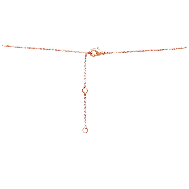 Gold Dipped Sideways Cross With Sparkling Cubic Zirconia Crystal Religious Pendant Necklace 15.5"+2" Extender(Rose Gold Dipped/Clear)