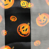 Spooktacular Halloween Fun Print Lightweight Fashion Scarf (Smiling Jack-O-Lanterns BLACK)