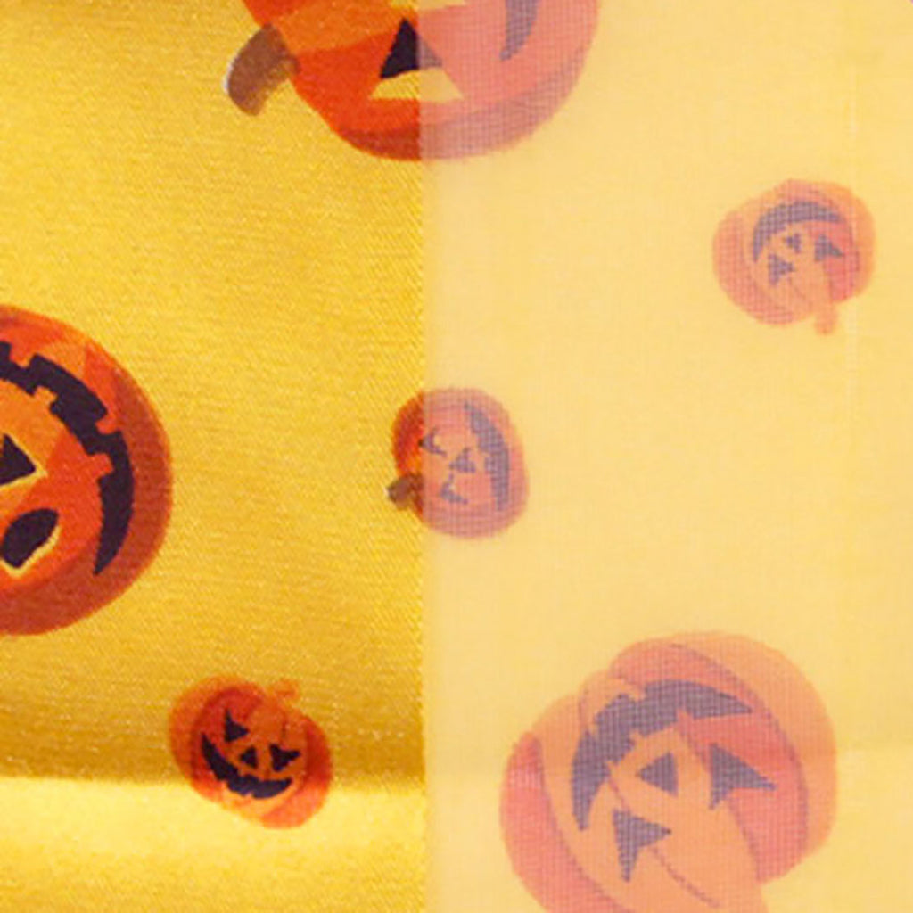 Spooktacular Halloween Fun Print Lightweight Fashion Scarf (Smiling Jack-O-Lanterns GOLD)