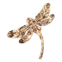 Enchanted Sparkling Glass Crystal Dragonfly Brooch Pendant, 3.25" (Pink And Green Crystal Burnished Gold Tone Frame)