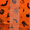 Spooktacular Halloween Fun Print Lightweight Fashion Scarf (Ghost Skull Crossbones Cauldron Hat Spider Bat Candy ORANGE)