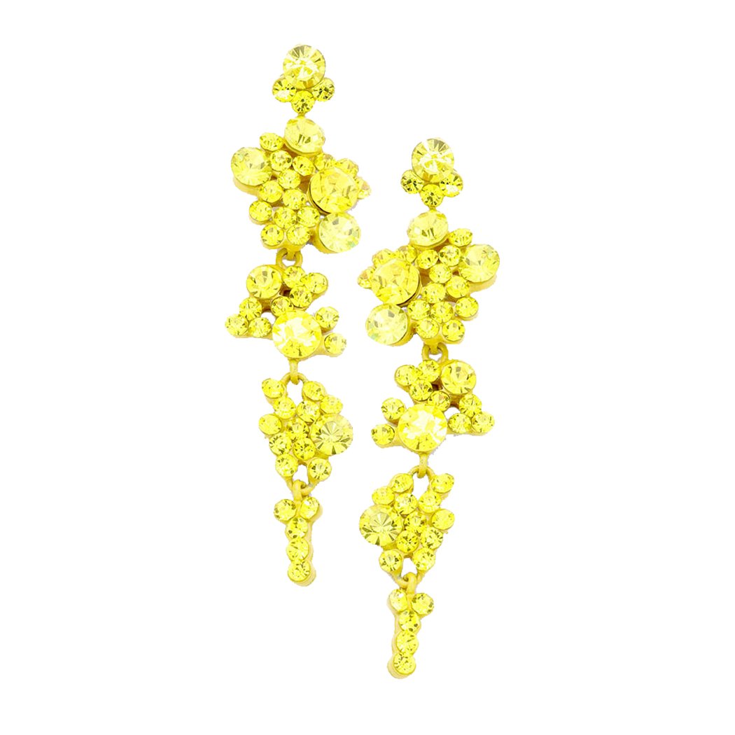 Yellow rhinestone earrings hotsell