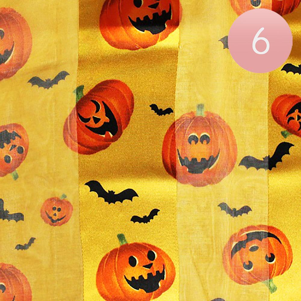 Spooktacular Halloween Fun Print Lightweight Fashion Scarf (Pumpkins And Bats Orange)