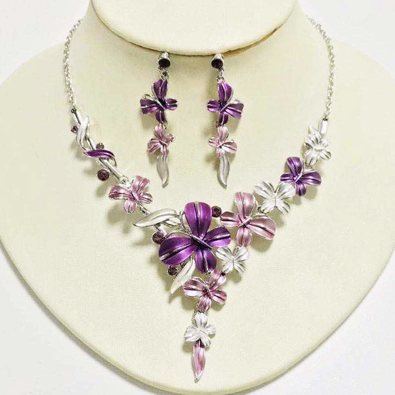 Buy Zaveri Pearls Purple Stones Beads Necklace Earring Ring Maangtikka Set-ZPFK15361  Online